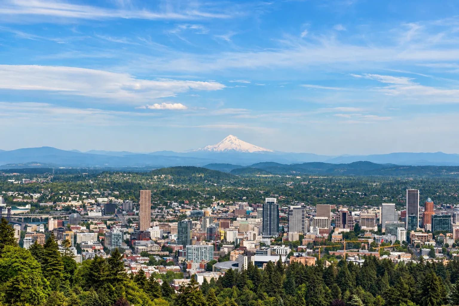Portland skyline with Mt. Hood